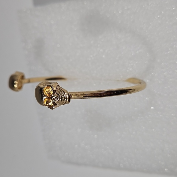 3 PIRATE SKULL Silvertone & Goldtone Bangle Bracelets - Picture 6 of 9